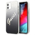 Guess Glitter Gradient Script iPhone 12 Mini Kotelo - Musta
