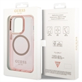 Guess Gold Outline MagSafe iPhone 14 Pro Max Hybridikotelo