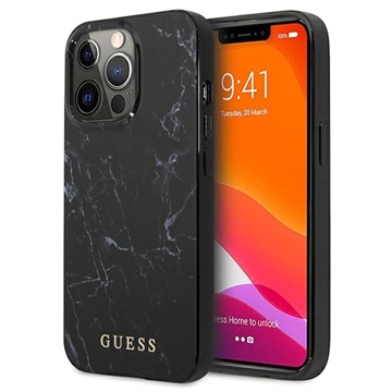 Guess Marble Collection iPhone 13 Pro Max Hybridikotelo - Musta