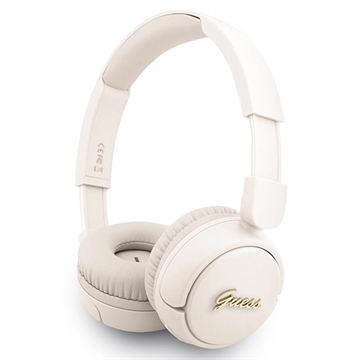Guess Metal Logo Script Bluetooth 5.3 On-Ear kuulokkeet - beige