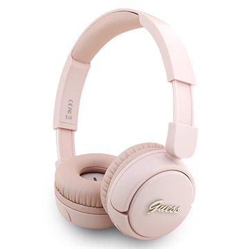 Guess Metal Logo Script Bluetooth 5.3 On-Ear kuulokkeet - Vaaleanpunainen