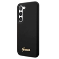 Guess Metal Logo Samsung Galaxy S23 5G Silikonikotelo - Musta