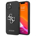 Guess Saffiano 4G Metal Logo iPhone 13 Mini Hybridikotelo - Musta