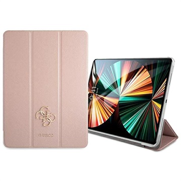 Guess Saffiano iPad Pro 12.9 2021/2022 Lompakkokotelo - Pinkki