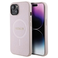 iPhone 15 Guess Saffiano Hybridikotelo - MagSafe-Yhteensopiva - Pinkki