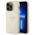 iPhone 15 Pro Guess Saffiano Hybridikotelo - MagSafe-Yhteensopiva - Beige