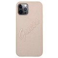 Guess Saffiano Vintage Script iPhone 12/12 Pro Kotelo - Kulta