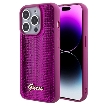 iPhone 15 Pro Guess Sequin Script Logo Kotelo - Magenta