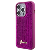 iPhone 15 Pro Guess Sequin Script Logo Kotelo - Magenta