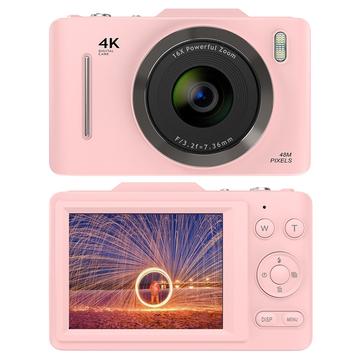 H16 Digitaalikamera 16-kertaisella zoomilla ja 32 Gt:n muistikortilla - Pinkki