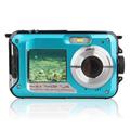 HD368 Vedenpitävä digitaalinen kamera Full HD 2.7K 48MP 16X vedenalainen kamera kaksoisnäytöllä - sininen