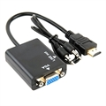 HDMI / VGA-sovitin 3.5mm AUX-kaapelilla