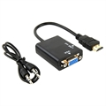 HDMI / VGA-sovitin 3.5mm AUX-kaapelilla