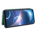 HTC Desire 22 Pro Lompakkokotelo - Hiilikuitu - Vihreä