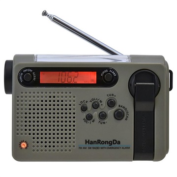 HanRongDa HRD-900 Retkeilyradio Taskulampulla ja SOS-hälyttimellä