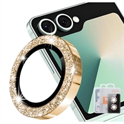 Samsung Galaxy Z Flip8 Hat Prince Glitter Kameralinssin Panssarilasi - 9H - Kulta