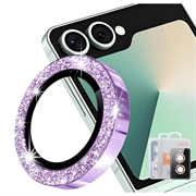 Samsung Galaxy Z Flip8 Hat Prince Glitter Kameralinssin Panssarilasi - 9H - Violetti