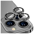 Hat Prince Glitter iPhone 14 Pro/14 Pro Max Kameralinssin Panssarilasi - Musta