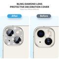 iPhone 15/15 Plus Hat Prince Glitter Kameralinssin Panssarilasi - 9H - Musta