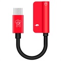 Hat Prince HC-13 USB-C / 3.5mm & C-Tyyppi Äänisovitin - Punainen