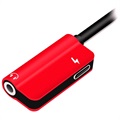 Hat Prince HC-13 USB-C / 3.5mm & C-Tyyppi Äänisovitin - Punainen