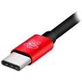 Hat Prince HC-13 USB-C / 3.5mm & C-Tyyppi Äänisovitin - Punainen