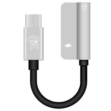 Hat Prince HC-13 USB-C / 3.5mm & C-Tyyppi Äänisovitin - Hopea