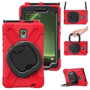 Samsung Galaxy Tab Active5 Heavy Duty 360 Suojakotelo Käsihihnalla - Punainen / Musta