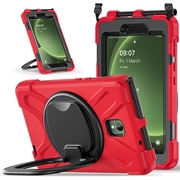 Samsung Galaxy Tab Active5 Heavy Duty 360 Suojakotelo Käsihihnalla - Punainen / Musta