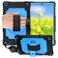 Samsung Galaxy Tab A 10.1 (2019) Heavy Duty 360 Suojakuori Rannehihnalla - Sininen / Musta