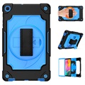Samsung Galaxy Tab A 10.1 (2019) Heavy Duty 360 Suojakuori Rannehihnalla - Sininen / Musta