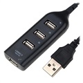 Korkeanopeuksinen 4-Porttinen USB Hubi 2.0 - 480Mbps - Musta