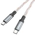Hoco U112 Shine 60W USB-C / USB-C kaapeli - 1m - harmaa