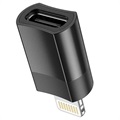 Hoco UA17 Lightning/USB-C Sovitin - USB 2.0, 5V/2A - Musta