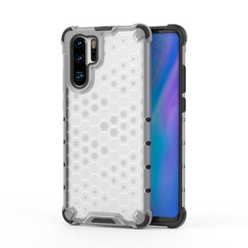 Huawei P30 Pro Honeycomb Armored Hybridikotelo - Läpinäkyvä