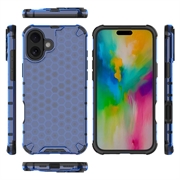 iPhone 16 Honeycomb Armored Hybridikotelo - Sininen