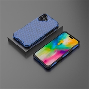 iPhone 16 Honeycomb Armored Hybridikotelo - Sininen