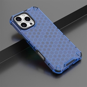 iPhone 16 Pro Max Honeycomb Armored Hybridikotelo - Sininen