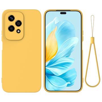 Honor 200 Lite Nestemäinen Silikoni Suojakuori - Keltainen