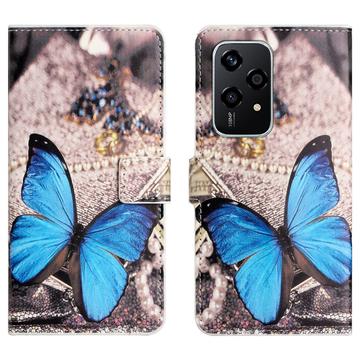 Honor 200 Lite Style Series Lompakkokotelo - Sininen Perhoset