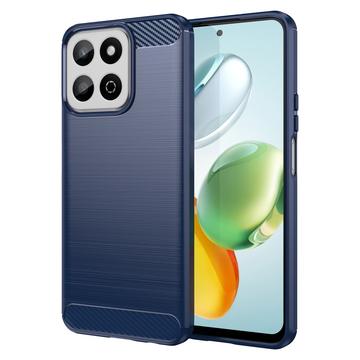 Honor 200 Smart/X7c Harjattu TPU Suojakuori - Hiilikuitu - Sininen