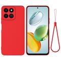 Honor 200 Smart/X7c 4G/5G Nestemäinen silikonikotelo käsihihnalla