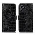 Honor 400 Lite Crocodile Lompakkomallinen Nahkakotelo kanssa RFID - Musta