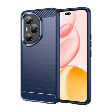 Honor 400 Pro Harjattu TPU Suojakuori - Hiilikuitu - sininen