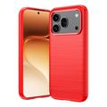 Honor 600/600 Pro Harjattu TPU Suojakuori - Hiilikuitu - punainen