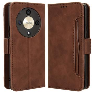 Honor Magic6 Lite/X9b Korttilompakkokotelo - Ruskea