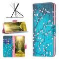 Honor Magic6 Lite/X9b Wonder Series Lompakkokotelo - Valkoinen Kukat