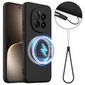 Honor Magic7 Nestemäinen Silikoni Suojakuori - MagSafe-yhteensopiva - Musta