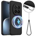 Honor Magic7 Pro Nestemäinen Silikoni Suojakuori - MagSafe-yhteensopiva - Musta