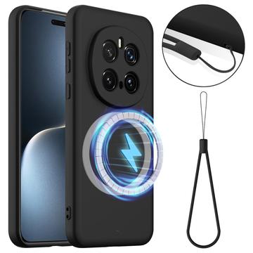 Honor Magic7 Pro Nestemäinen Silikoni Suojakuori - MagSafe-yhteensopiva - Musta